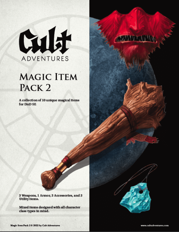 Cover Image of the Magic Item Pack 2 (DnD 5e) by Cult Adventures