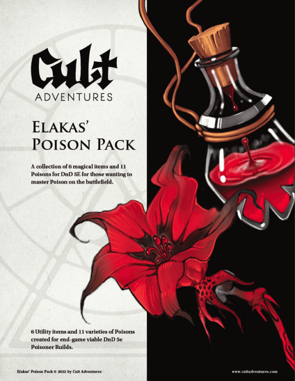 Cover Image of the Elakas' Poison Pack by Cult Adventures